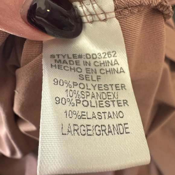 Baltic Born - Blush Pink V-Neck Maxi Dress Long Sleeve Slit Sz L - Picture 8 of 9